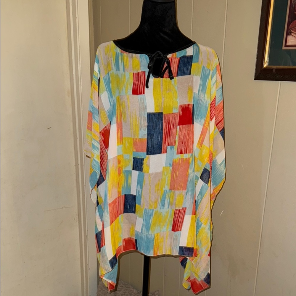 Kimberly C Colorful Geometric Women's Top